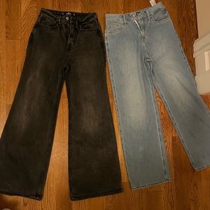 2 Hollister Wide Leg Jeans size 1 short
